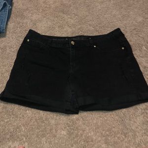 Black jeans shorts